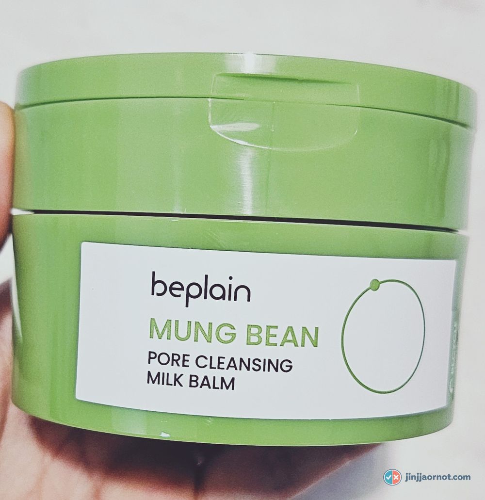 beplain Mung Bean Pore Cleansing Milk Balm jar in green packaging