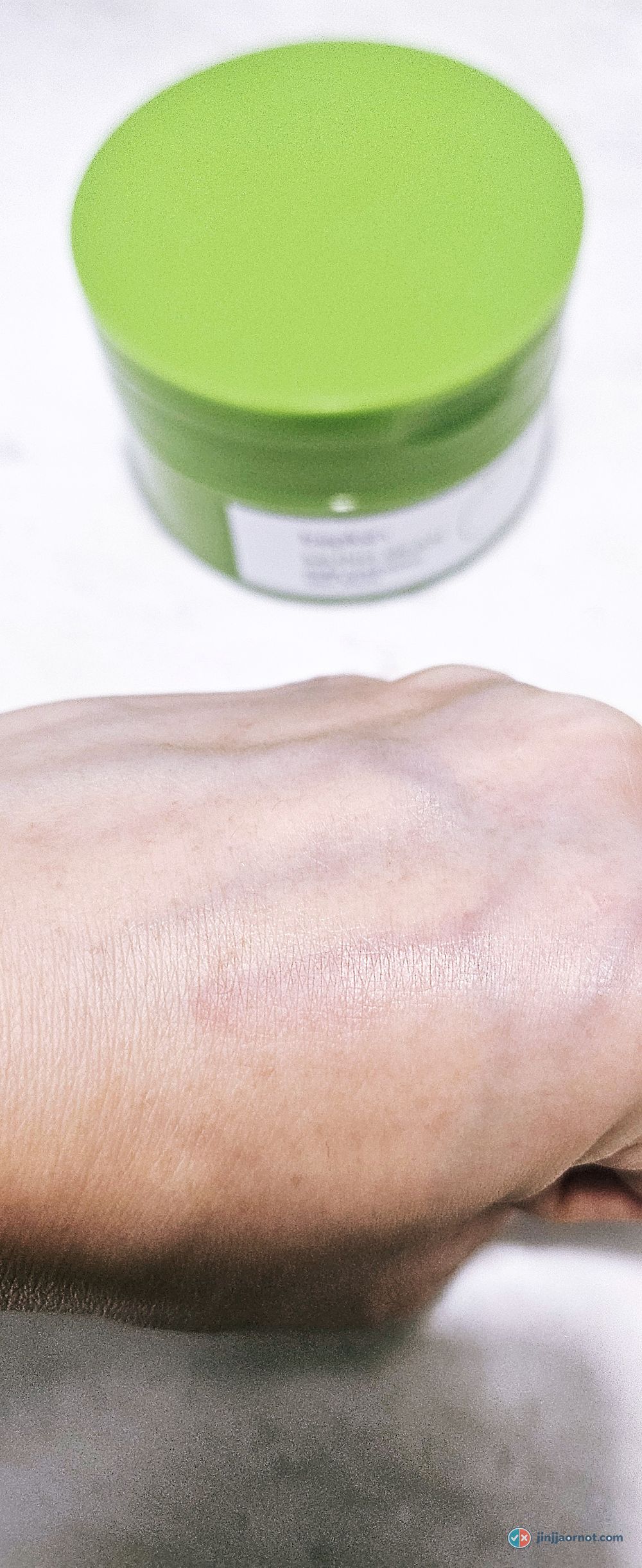 Back of the hand after rinsing, with only faint traces of the tint remaining