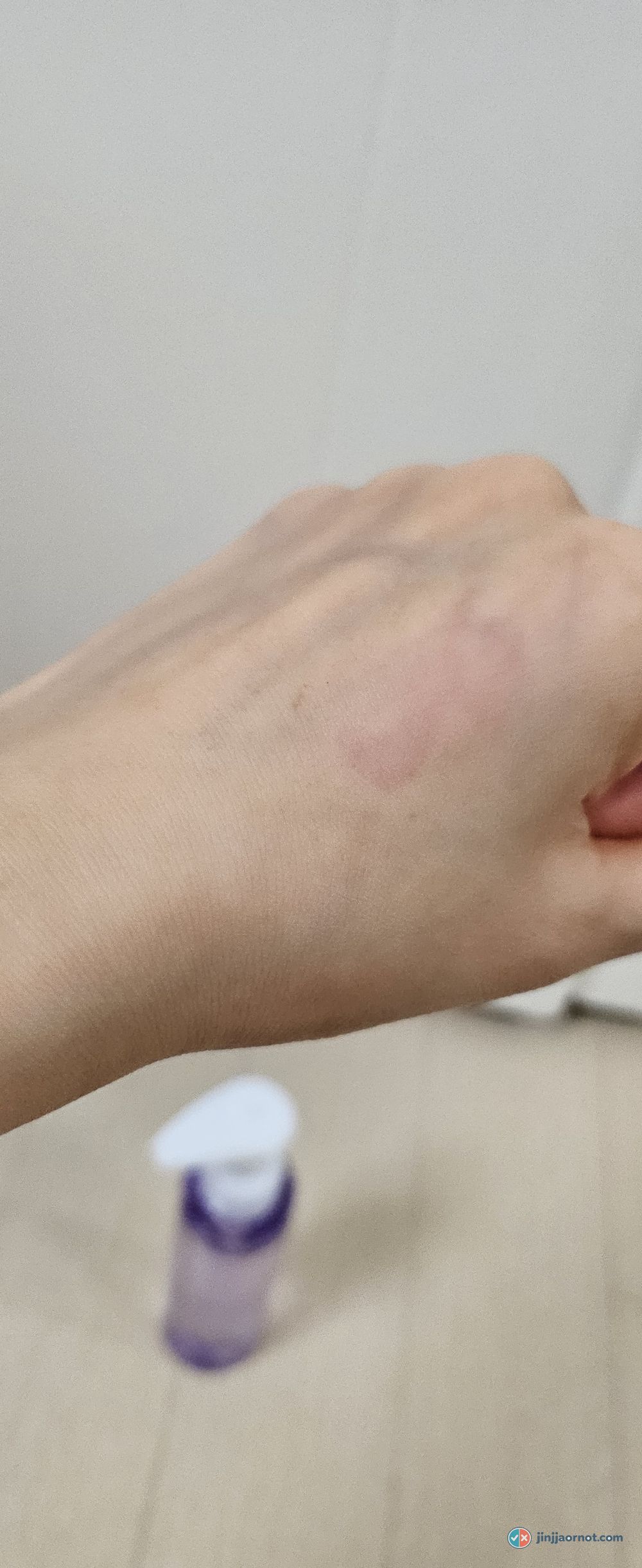 The back of my hand after rinsing off celimax cleansing oil