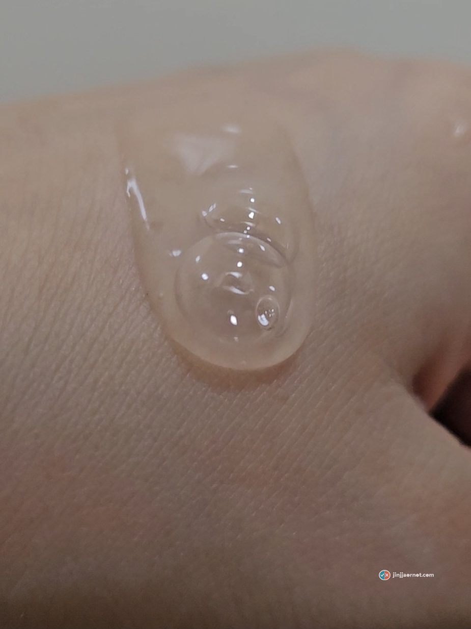 A drop of the clear Rejuran ampoule on the back of my hand