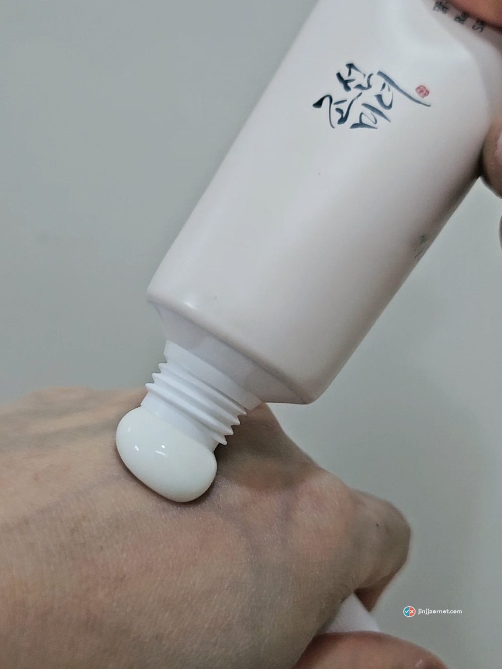 A drop of Relief Sun squeezed onto the back of my hand